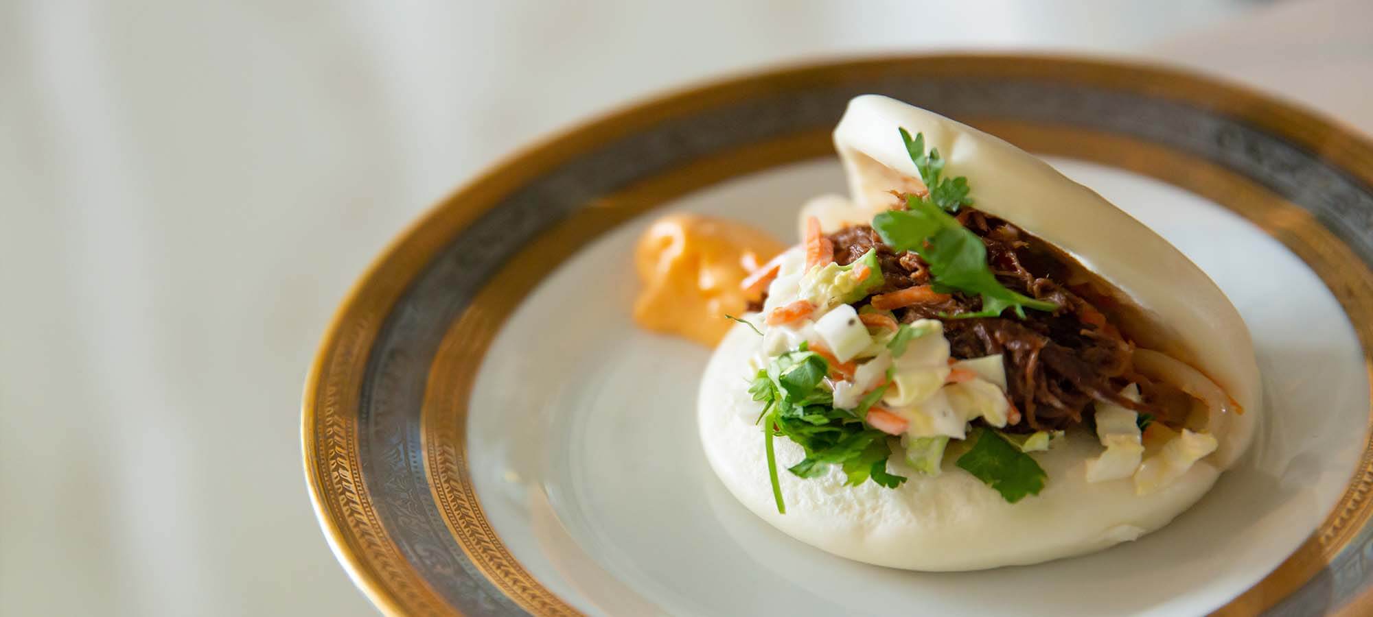 Plated bao taco