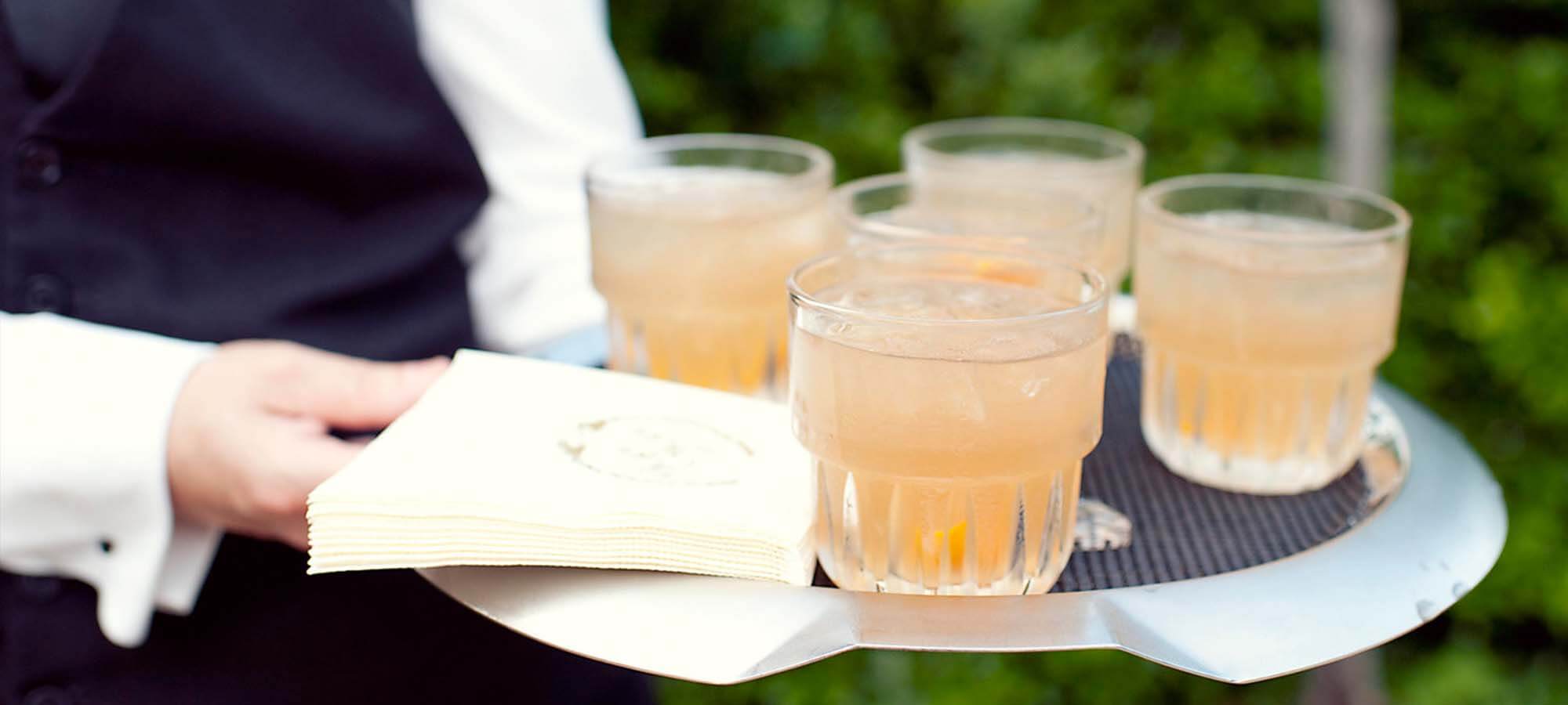 Server with cocktails