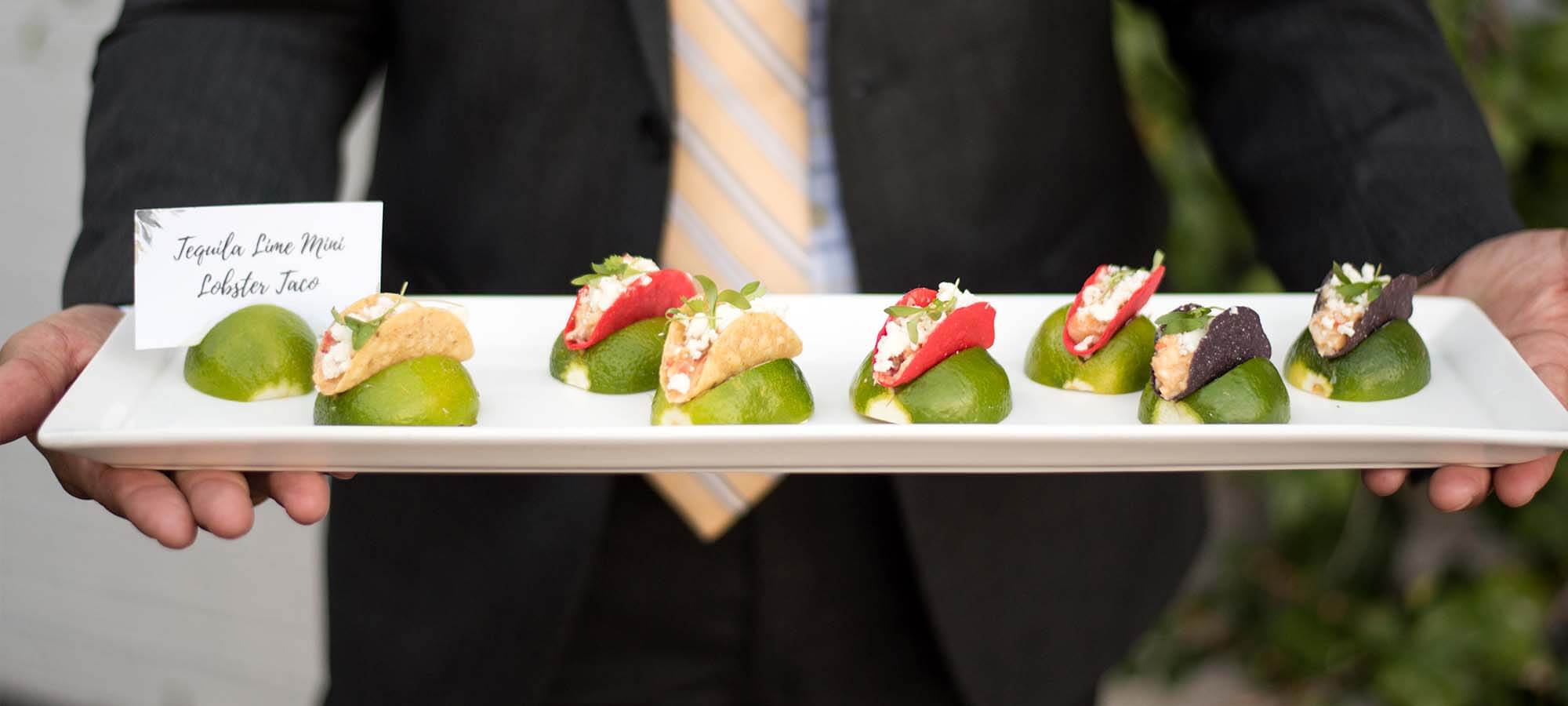 Tequila lime, mini lobster tacos