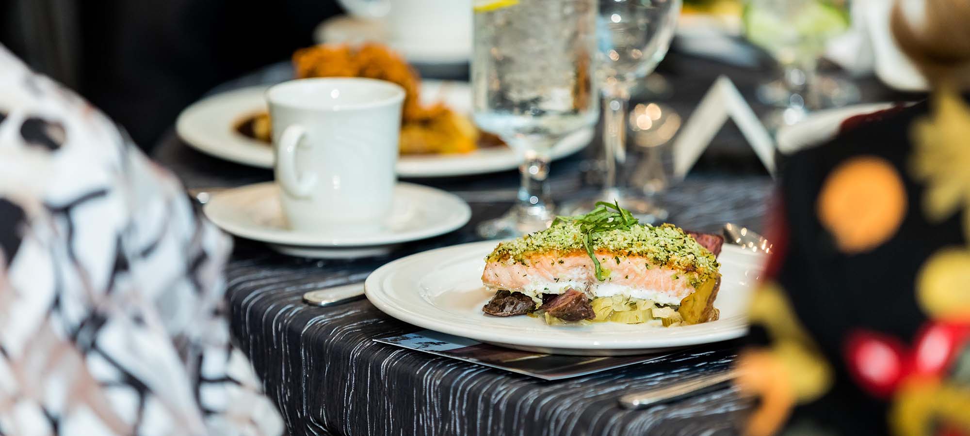 plated herb crusted salmon